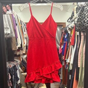 Lulu's Vibrant Red Mini Dress